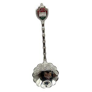 Albany N.Y. Collectible Silver-Plated Souvenir Spoon W/ Enamel Crest/Decorative